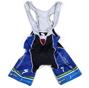 DNA Cycling Padded Seat Race Bib Shorts Men's Medium Blue Black White